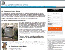 Tablet Screenshot of airconditionerpricesonline.net